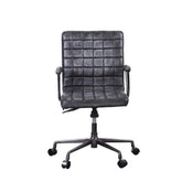 Barack Vintage Black Top Grain Leather & Aluminum Executive Office Chair Model 92557 By ACME Furniture